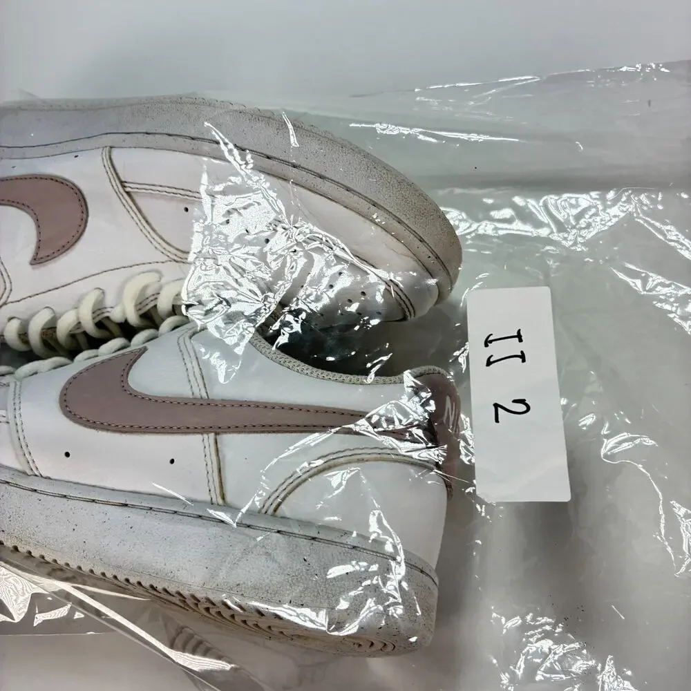 Nike Court Vision Low Next Nature White Pink Oxford Sneakers Shoes Womens Sz 8.5